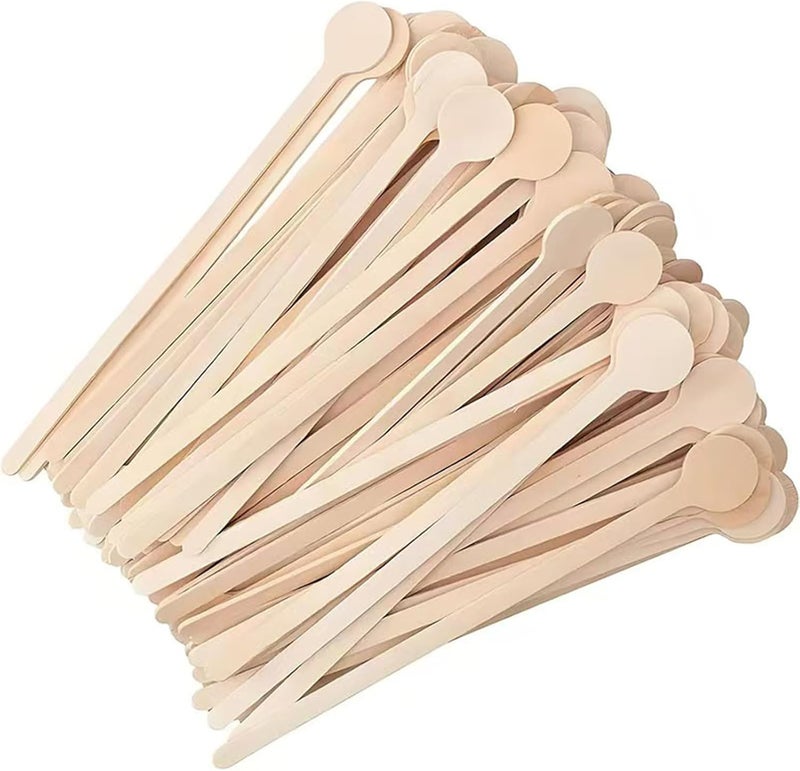 HLSN 200Pcs Coffee Stirrers- 5.9 Inch Natural Wooden Coffee Stirrers With Round Ends, Disposable Biodegradable Cafe Grade Coffee Stir Sticks Wood Beverage Mixer for Coffee Cocktails Milk Tea - Image 1